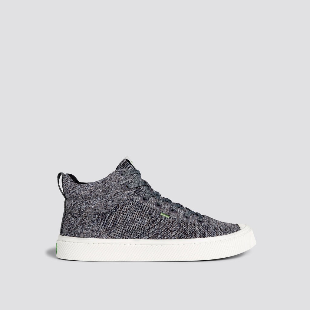 IBI HIGH Cariuma High Top Bamboo Weave Knit Vegan Grise Homme | EWB-1231021